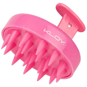 KLOY Round Hair Scalp Massager Shampoo Brush, Super Soft Bristles,  Anti-Dandruff-Textured Pink